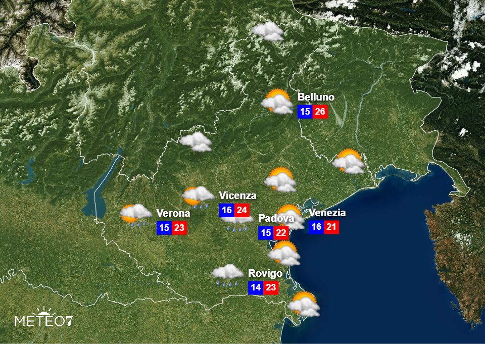 Meteo Veneto Giovedì 24 Ottobre 2019