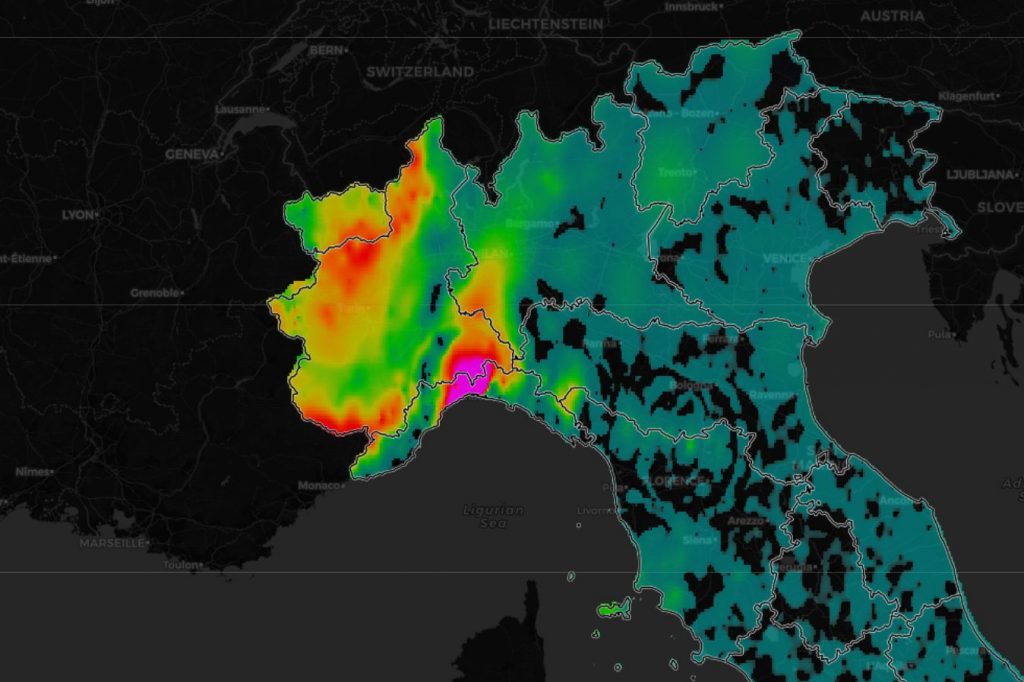 mappa radar protezione civile 15 ottobre 2019