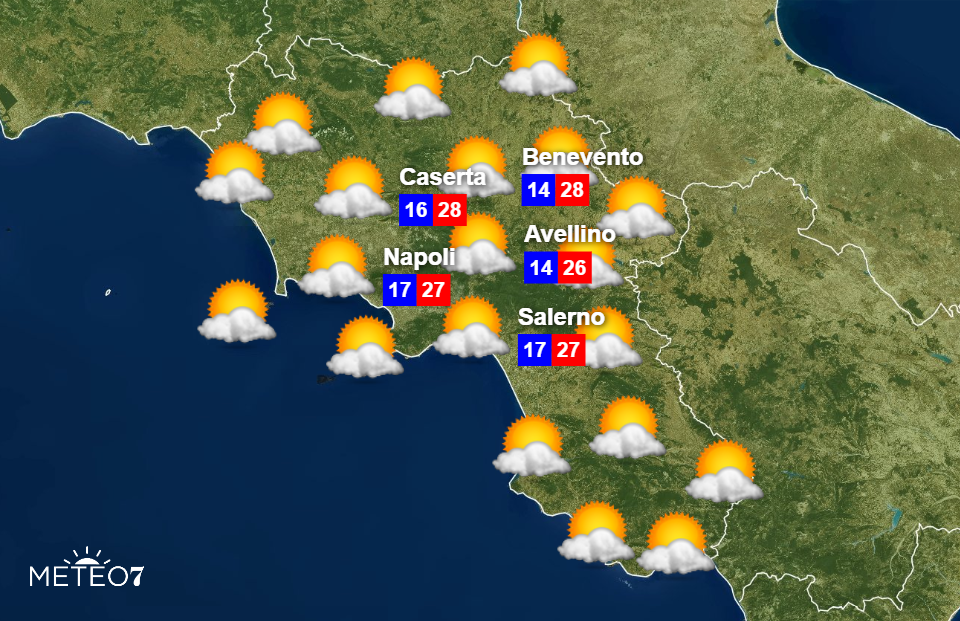 Meteo Campania per Sabato 26 Ottobre 2019