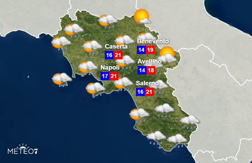 Meteo Campania Lunedì 4 Novembre 2019